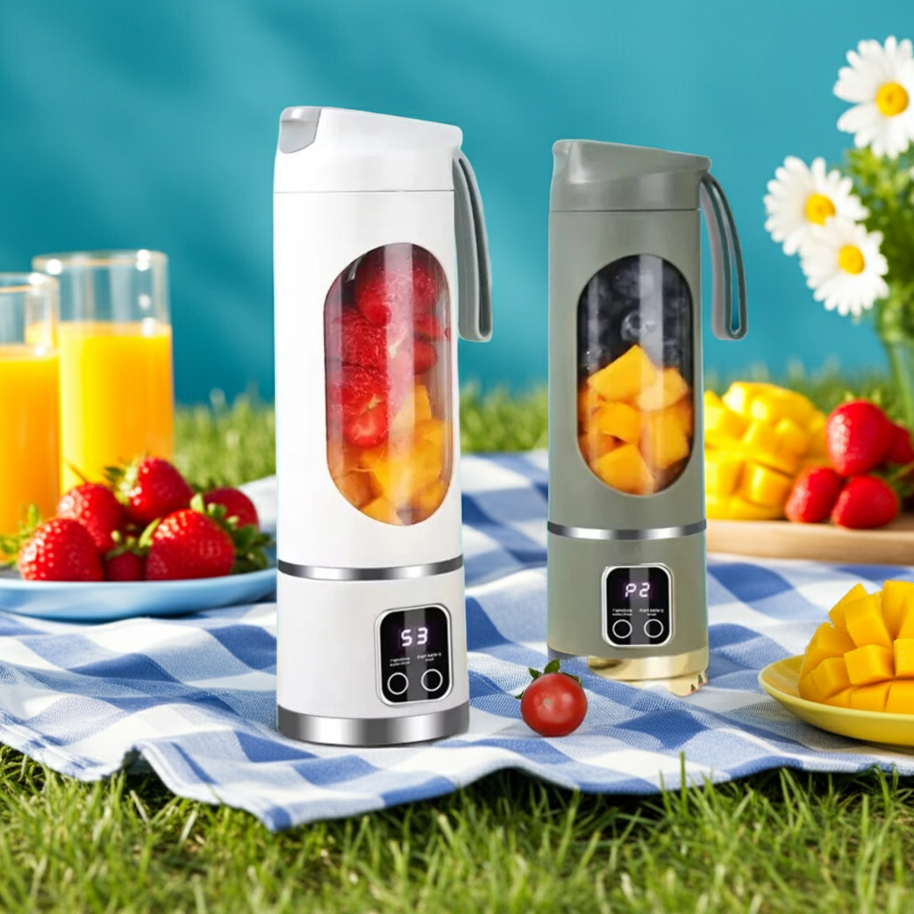 450ml Portable Juicer Cup 12 Blades USB Rechargeable Wireless Blender 3 Gears Ice Crusher Food Grade Mixer For Home Travel Gym