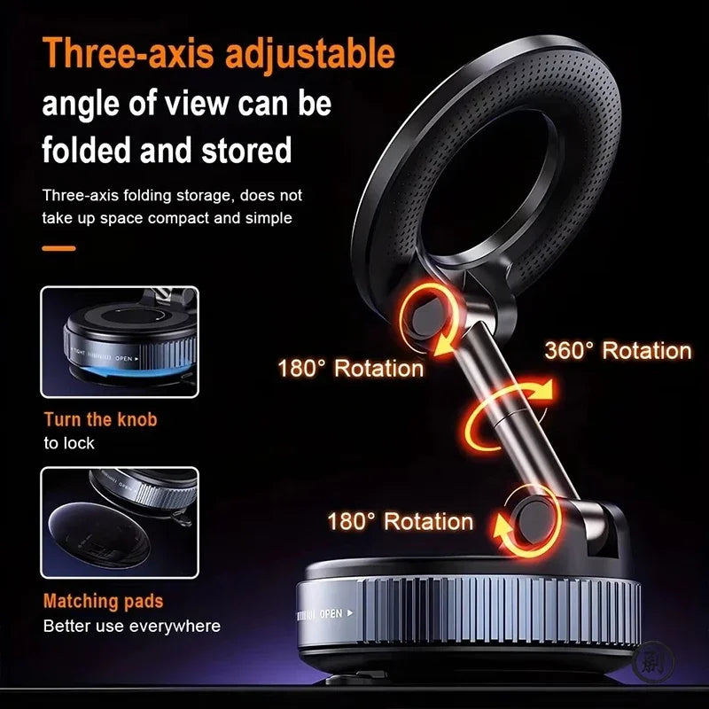 360° Magnetic Car Phone Holder – Strong Suction & Universal Mount