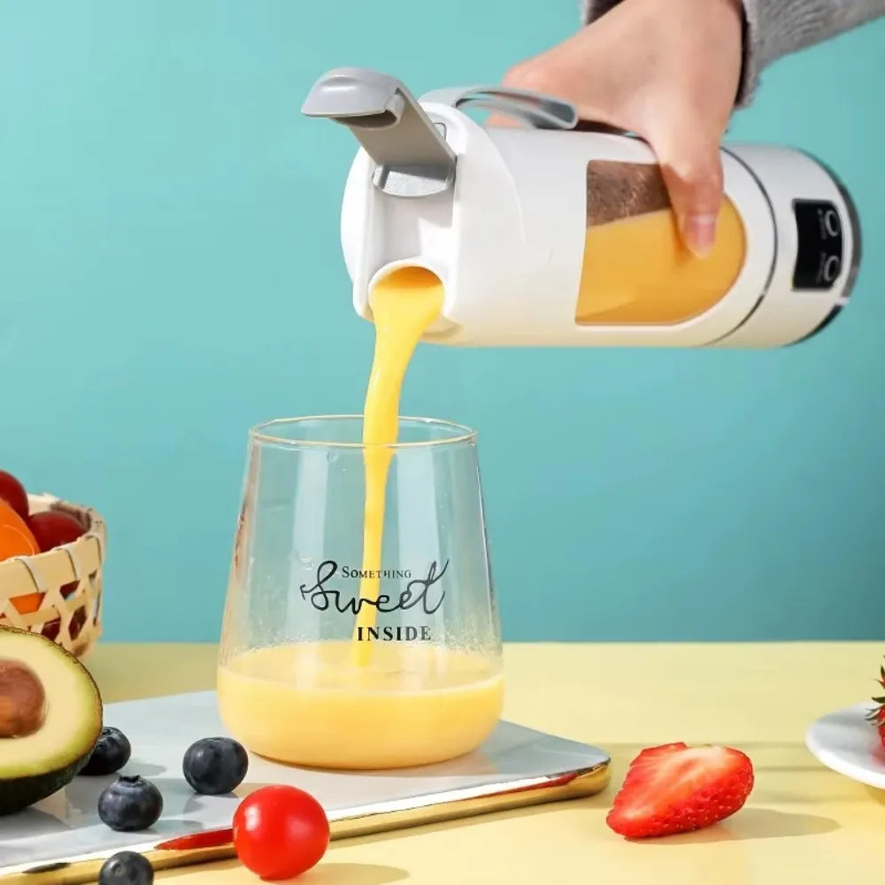 450ml Portable Juicer Cup 12 Blades USB Rechargeable Wireless Blender 3 Gears Ice Crusher Food Grade Mixer For Home Travel Gym