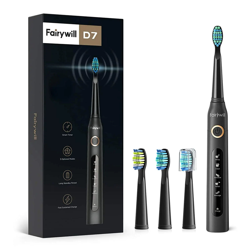 Fairywill FW-507 Sonic Electric Toothbrush – USB Rechargeable & Waterproof